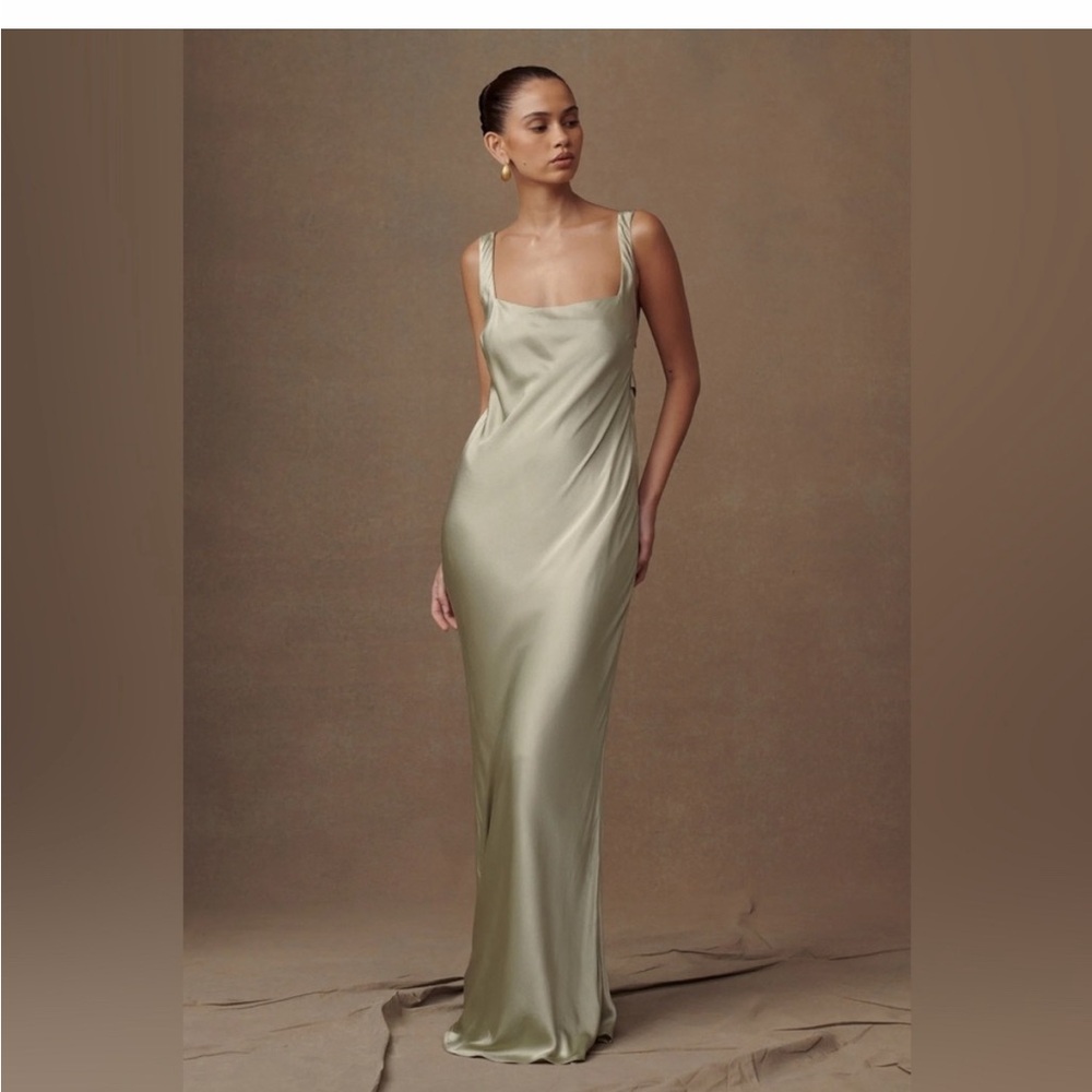 Meshki Sage Satin Dress